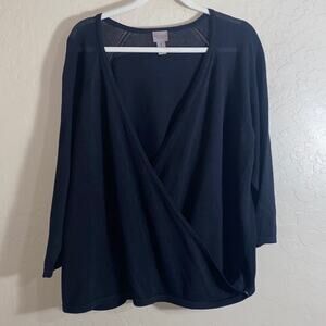 Chicos easy wear front cross wrap sweater